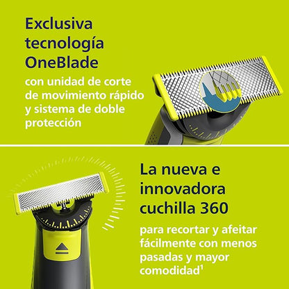 OneBlade 360 Afeitadora Multifuncional – Corte, Perfilado y Afeitado 5 en 1